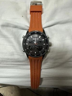 Kenneth Cole Reaction Hombre Analógico Digital Reloj Silicona Negro y Naranja Foto 1 de 4