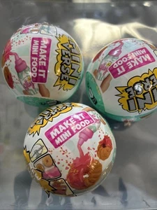 3 Mini Verse Make It Mini Food Mystery Ball, Cafe Series 1 Fast Shipping - Picture 1 of 2