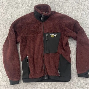 Mountain Hardwear Monkey Man Deep Pile Full Zip Fleece Jacket Mens Medium Red - Picture 1 of 13