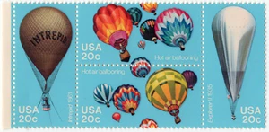 Scott #2032-2035 (2035a) Hot Air Balloons Block of 4 Stamps - MNH - Picture 1 of 2