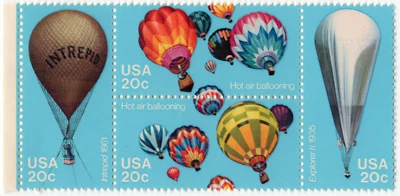 Scott #2032-2035 (2035a) Hot Air Balloons Block of 4 Stamps - MNH - Image 1 of 2