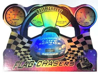 HOF'er DALE JARRETT 1998 Press Pass Premium FLAG CHASERS REFLECTORS PARALLEL - Image 1 of 3