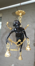 Vintage bronze nymph figurine Chandelier pendant lamp rare