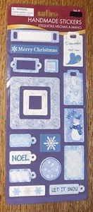 Handmade Winter Merry Christmas Wish Snowflakes 3D Frames Tags Stickers Walmart - Picture 1 of 6