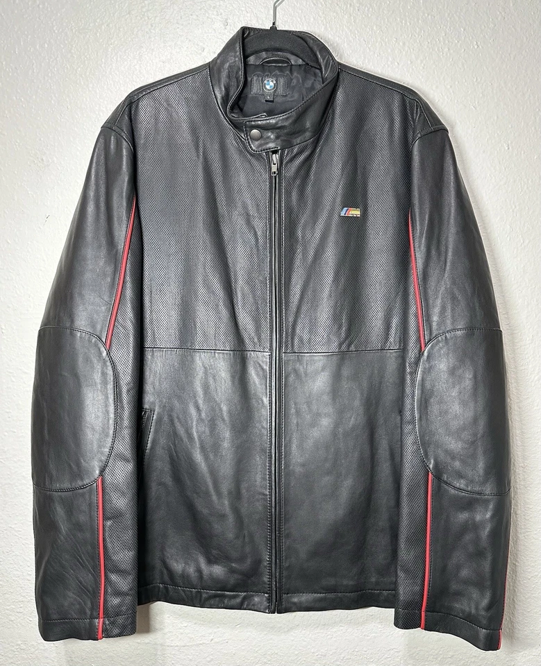 Оригинальная кожаная куртка BMW M power Motorsports Motorrad Nappa мужская размер большой - Изображение 1 из 4