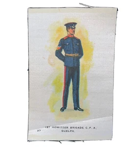 1st Howitzer Brigade Guelph 37 Regimental Uniform Canada Tobacco Silk Circa 1914 - Picture 1 of 6