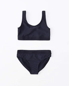 Abercrombie Twist Back Bikini For Girls Two Piece Blue Sea 11 12 Years - Picture 1 of 10