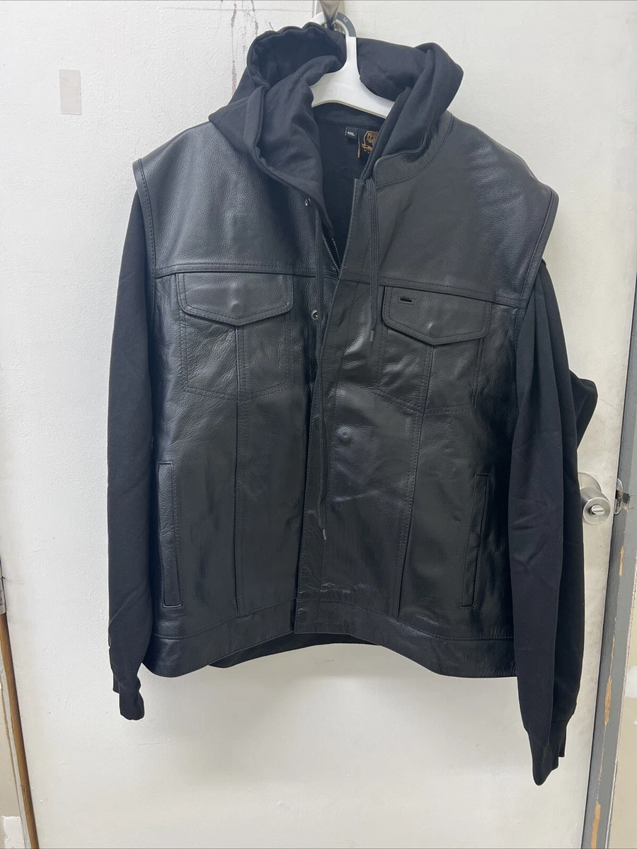 Milwaukee Leather Herren-Lederweste „Gaucho“ – Extra Langer Rücken, Schwarz