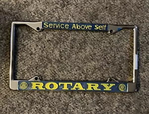 Marco de placa de metal de distribuidor vintage RARO Rotary Club “Service Above Self” - Imagen 1 de 3