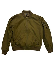 Vintage J.Crew Bomber Jacket Olive Men’s Large - Picture 1 of 8