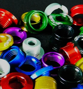 CRUPI CHAINRING BOLTS BLUE/BLACK/RED  NIP 15pc. - Picture 1 of 1