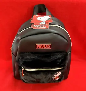 NEW Peanuts Snoopy Joe Cool Embroidered Faux Fur Mini Backpack - New with Tags - Picture 1 of 15