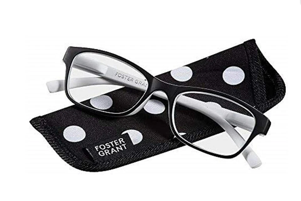 Gafas de lectura Foster Grant Lucille para dama lunares y negro blanco y estuche nuevas Foto 1 de 1