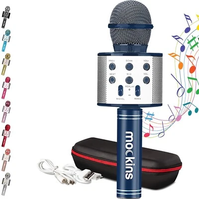 Mockins Wireless Bluetooth Karaoke Microphone, Navy, Holiday Gift kids - Image 1 of 4