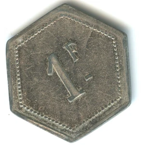 octagonal token 1 franc n°5868 - Picture 1 of 2
