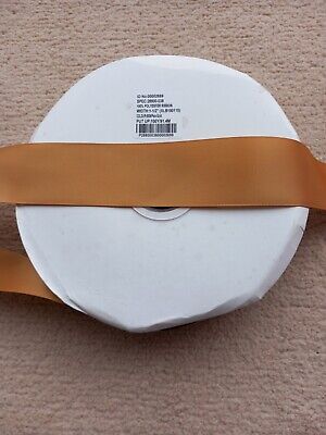 QUALITY PALE GOLD 99 YARD REEL QUALITY DOUBLE FACED SATIN RIBBON 38 Mm WIDE • 11.37€