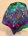 Bandana Multi-Colored Tie-Dye Paisley, 100% Cotton 19"×20"