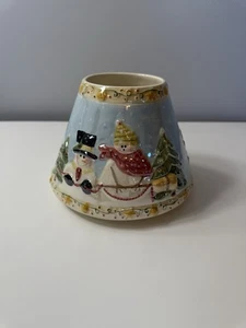 Yankee Candle SHADE Snowman Family Fits Large 22 Oz/Medium 14.5 Oz JAR Christmas - Picture 1 of 9