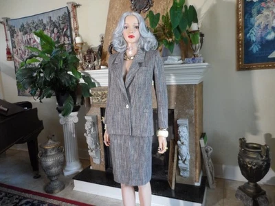 Christian Dior Colección “The Suit” Petites Marrón Tweed Falda Traje Talla 6P Foto 1 de 4