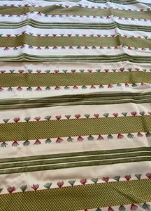 Upholstery Fabric Checkerboard Stripes Tassels 53” x 77” + EXTRA - Picture 1 of 4