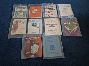 Lot Of 10 Vintage Antique Sheet Music Mostly Romantic Love War Songs - Picture 1 of 12