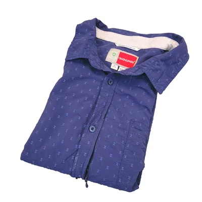 Craghoppers Insect Shield Hiking Shirt Mens XL Navy Geometric Front Zip Pocket - Image 1 of 4