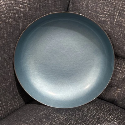 Reed & Barton #194 Round Silver Plated Light Blue Interior Dish - Image 1 of 4