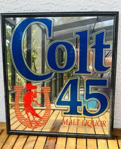 Colt 45 Malz Schnaps Spiegel Bier Schild - Man Cave - 1994 Heileman Brewing Co. 🍺 - Bild 1 von 7