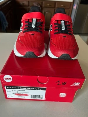 New Balance 625 Niños 1 W Rojo Gancho y Lazo Correr Espuma Fresca Nuevo Foto 1 de 4