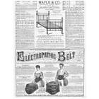 Victorian Adverts; Maple & Co Beds, Electropathic Belt - Antique Print 1885