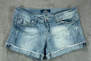 YMI Y2K Womens 34 Denim Shorts Low Rise Waist Blue Light Wash Stretch Juniors 7 - Picture 1 of 11