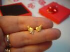 VINTAGE SOLID 9CT GOLD EARINGS-LOVLEY HEART & ARROW STUDS BEST QUALITY-CLEANED