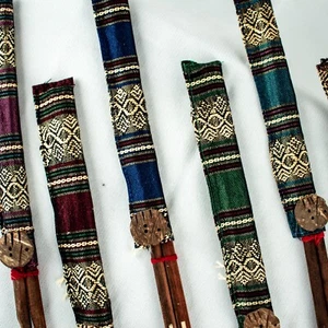 Handmade Curved Wood Bamboo Traditional Japanese Chopsticks Case Set of 6 - Picture 1 of 11