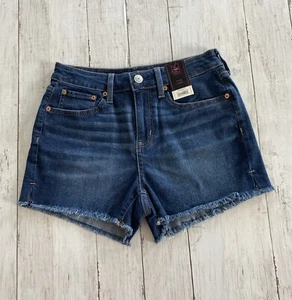 No Boundaries Juniors Stretch Denim Shorts Frayed Mid Rise 3” Inseam Size 9 - Picture 1 of 7