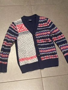 Baby Gap Kids Button V Neck Sweater Blue Red Grey Size 4T - Picture 1 of 5