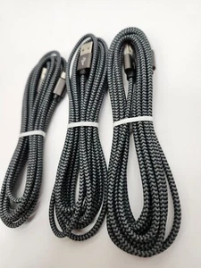Heavy Duty Micro USB Fast Charger Data Cable Cord For Samsung Android LOT OF 3! - Picture 1 of 11