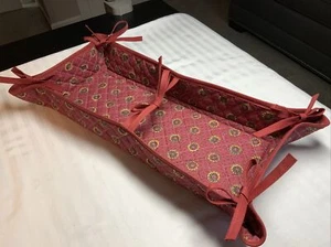 French Provençal Bread/Trinket Basket, 4” X 13”, Red, Made In France, New - Picture 1 of 9