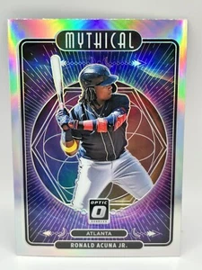 Optic Ronald Acuna Jr #M21 Mythical Silver Prizm Insert Braves 2021 casi nuevo - Imagen 1 de 2