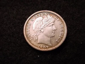 1907 BARBER DIME SUPERIOR COIN!! #17 - Picture 1 of 4
