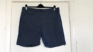 De-labelled, Uk 18, Eur 46, Blue & White Striped Shorts - Picture 1 of 2