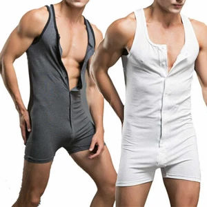 Body para hombre con botones ropa interior todo en uno capa de base mono chaleco boxer - Imagen 1 de 24