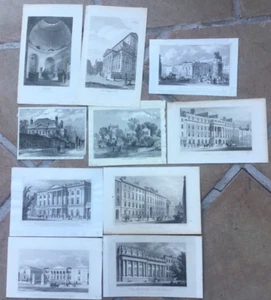 10 antike Londoner Gravuren - Charing Cross - Bank of England - Herrenhaus - Bild 1 von 1