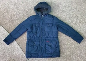 Barbour Morton Kids Boys Winter Jacket w/Hood & Faux Fur, Blue, Size Large - Picture 1 of 11