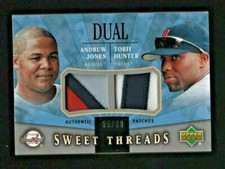 Andruw Jones Torii Hunter 2004 Upper Deck Sweet Spot Dual 3 CLR JSY Patches /60