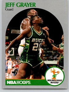 Tarjeta de baloncesto 1990-91 NBA Hoops #174 Jeff Grayer Milwaukee Bucks - Imagen 1 de 2