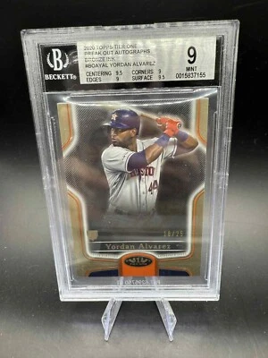 YORDAN ALVAREZ 2020 Topps Tier One Auto RC ROOKIE #/25 BRONZE INK SP BGS 9 HOF - Image 1 of 2