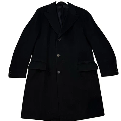 Abrigo negro Fashion Bar Colorado 42L para hombre 100 % cachemir a medida años 60 Foto 1 de 4