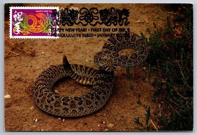 3895f Chinese Lunar New Year Snake FDC Maxi Card - Image 1 of 2
