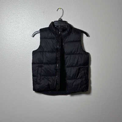 Old Navy Black Sleeveless Full Zip Puffer Vest Kids Size S (6-7) - Image 1 of 4
