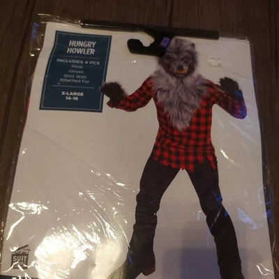 Fantasia de Halloween Hungry Howler cosplay meninos criança GG grande 14-16 GG nova - Imagem 1 de 4